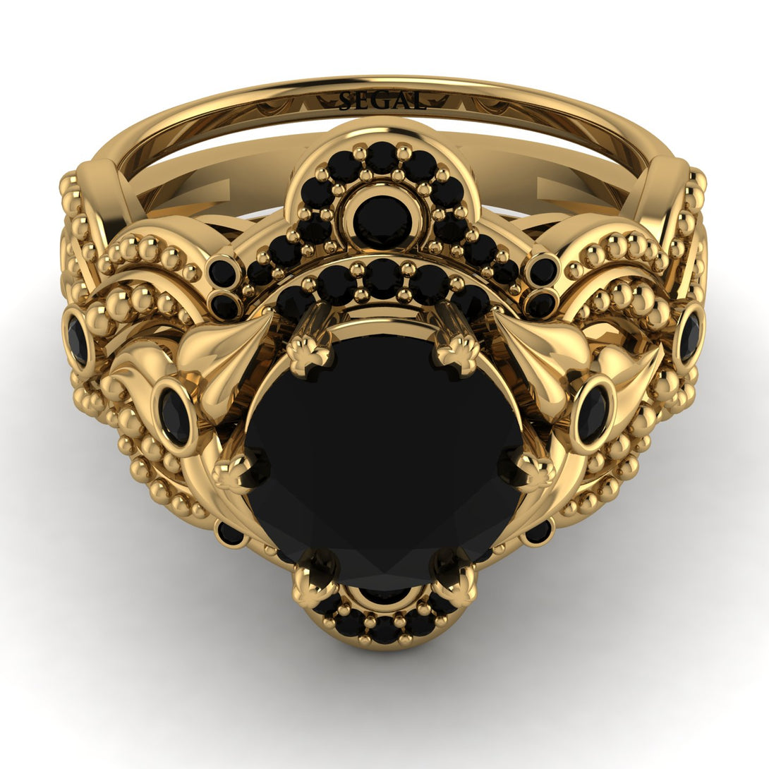 Nature Inspired Black Diamond Bridal Set - Sandra No. 37