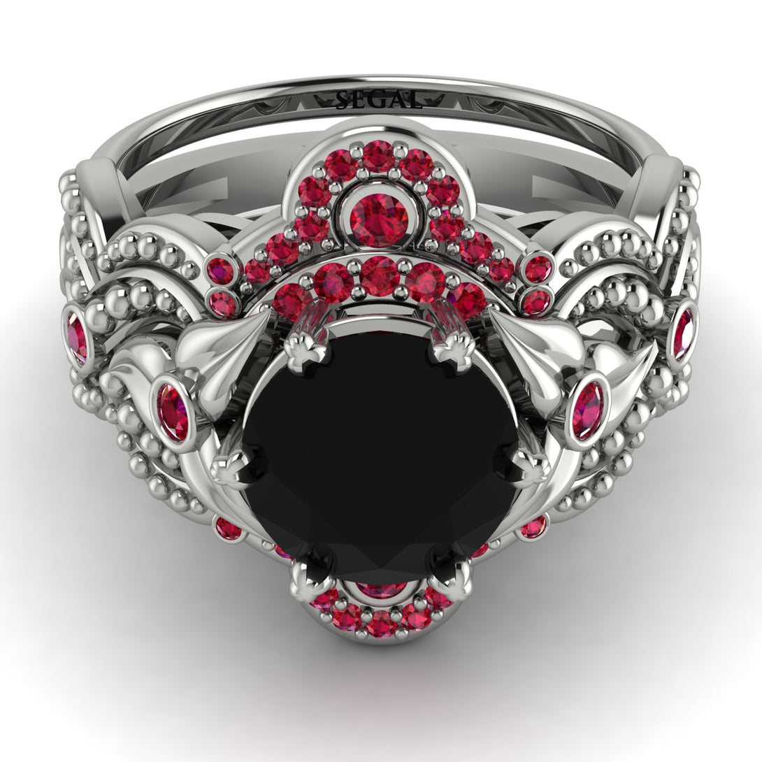 Nature Inspired Black Diamond Bridal Set - Sandra No. 54