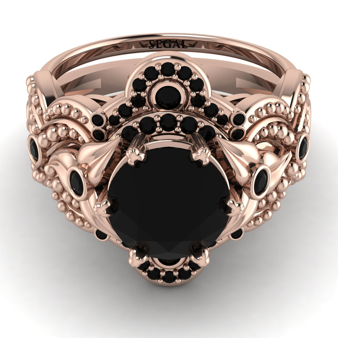 Nature Inspired Black Diamond Bridal Set - Sandra No. 38