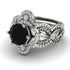 Nature Inspired Black Diamond Bridal Set - Sandra No. 9