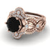 Nature Inspired Black Diamond Bridal Set - Sandra No. 8