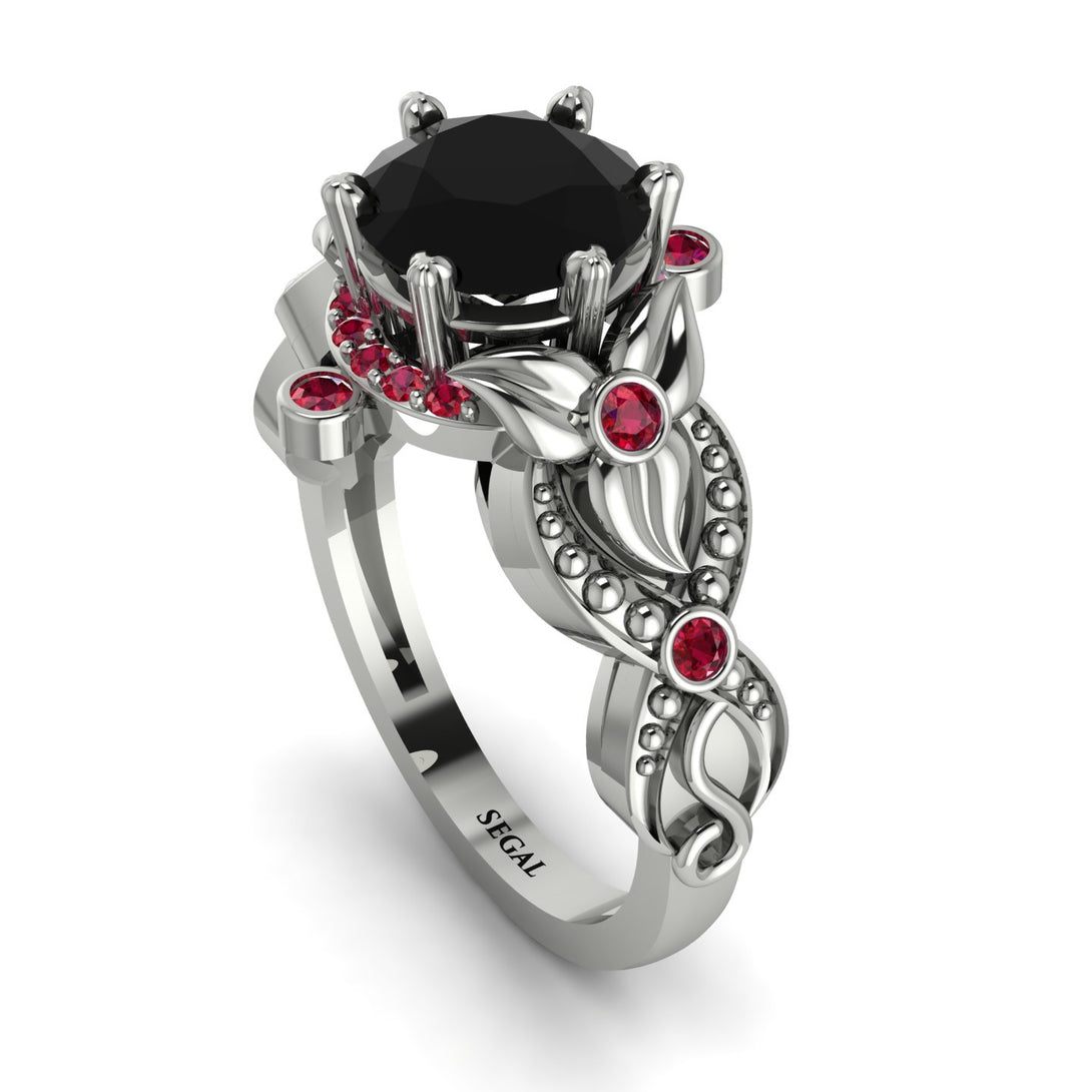 Nature Inspired Black Diamond Ring - Sandra No. 54