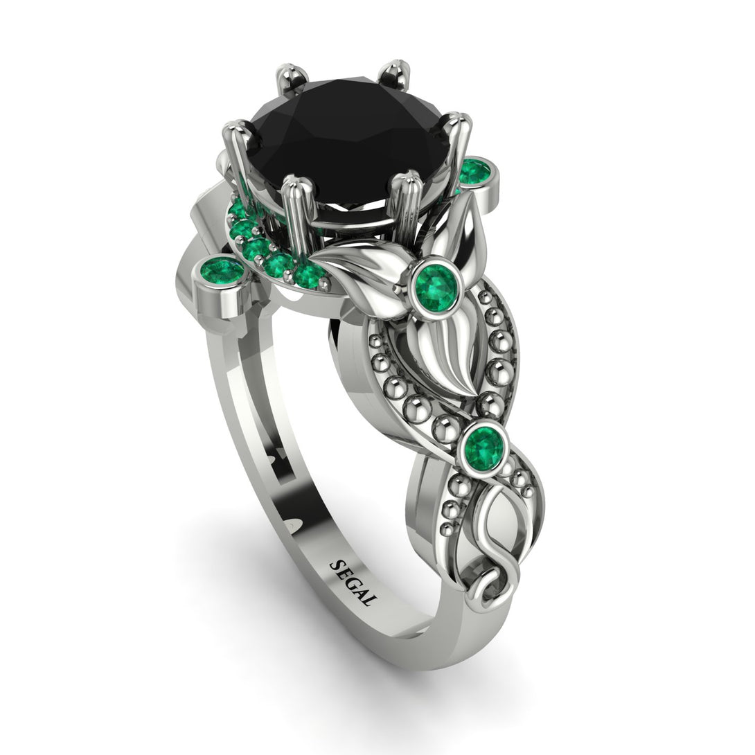 Nature Inspired Black Diamond Ring - Sandra No. 24