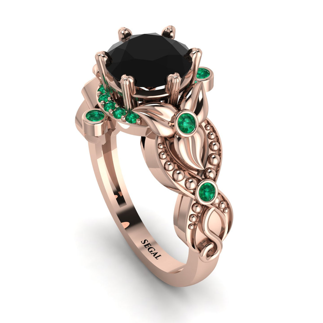 Nature Inspired Black Diamond Ring - Sandra No. 23