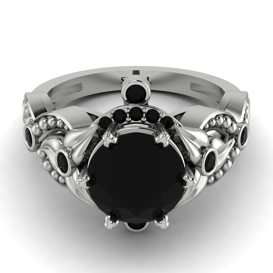 Nature Inspired Black Diamond Ring - Sandra No. 39