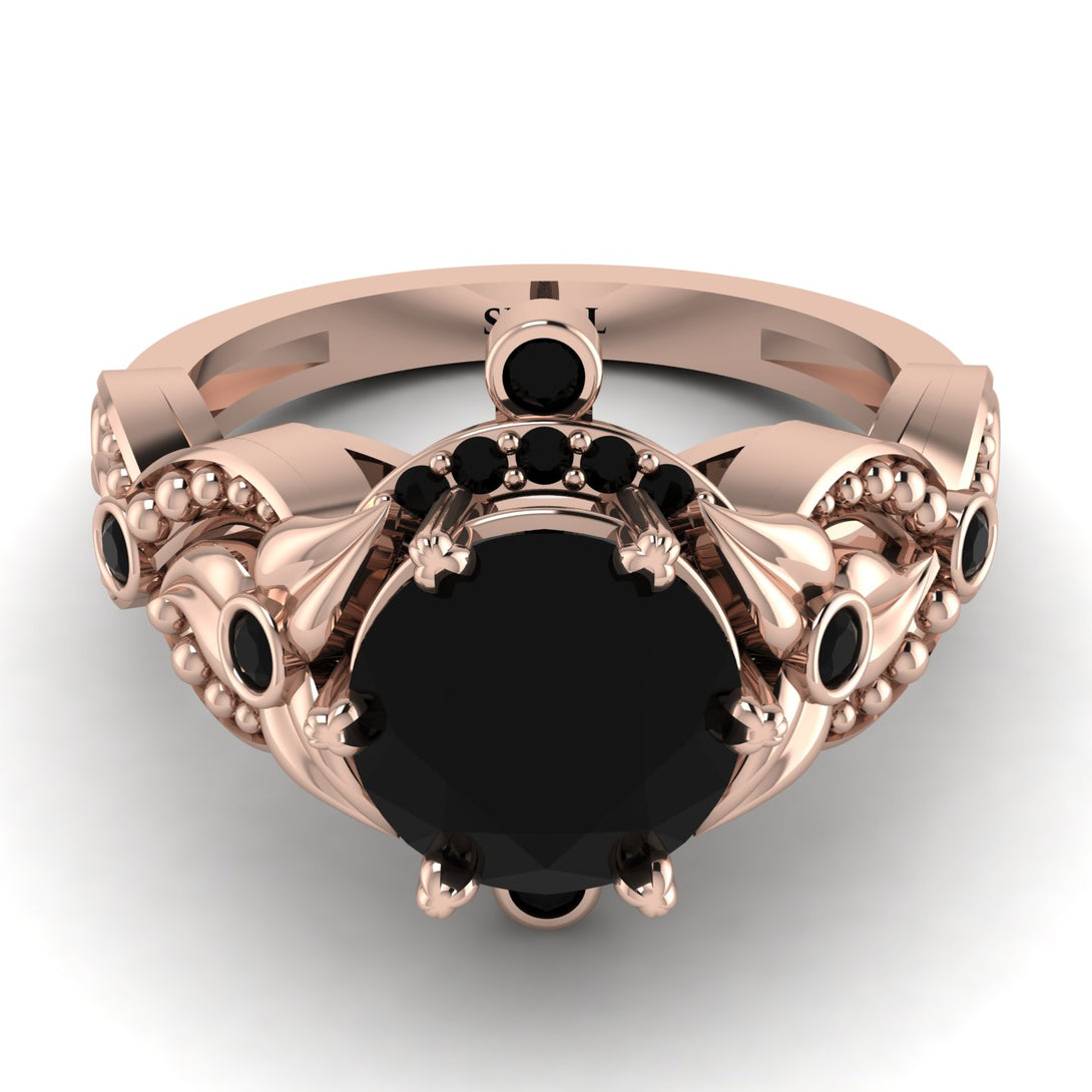 Nature Inspired Black Diamond Ring - Sandra No. 38