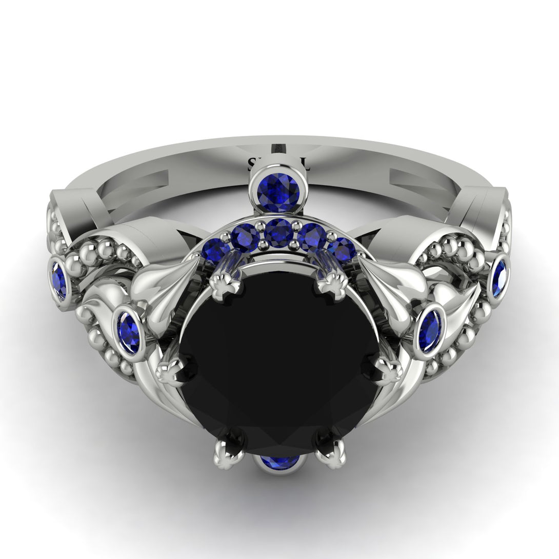 Nature Inspired Black Diamond Ring - Sandra No. 69