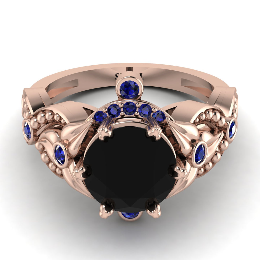 Nature Inspired Black Diamond Ring - Sandra No. 68