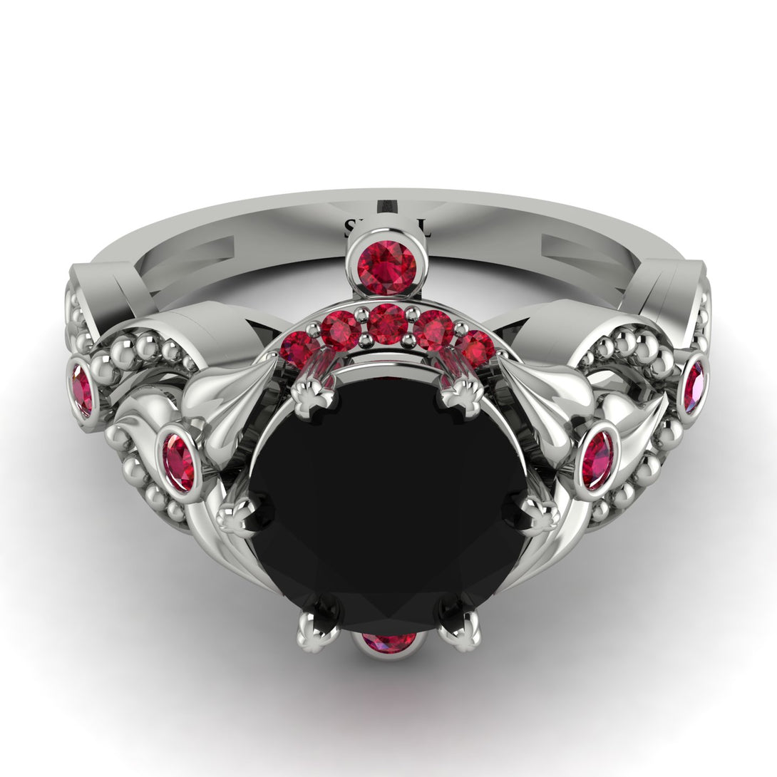 Nature Inspired Black Diamond Ring - Sandra No. 54