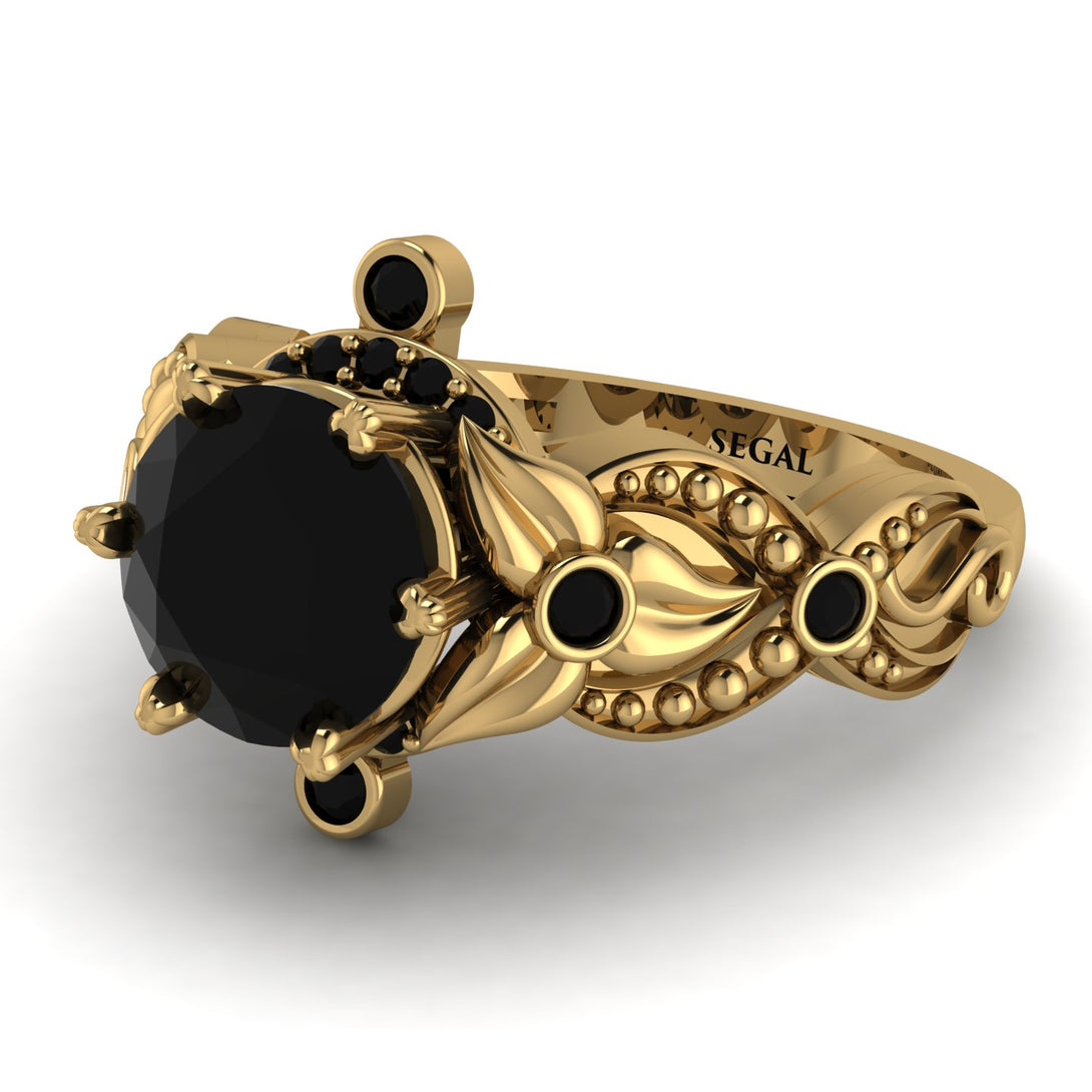 Nature Inspired Black Diamond Ring - Sandra No. 37