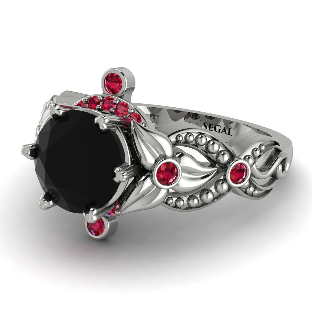 Nature Inspired Black Diamond Ring - Sandra No. 54
