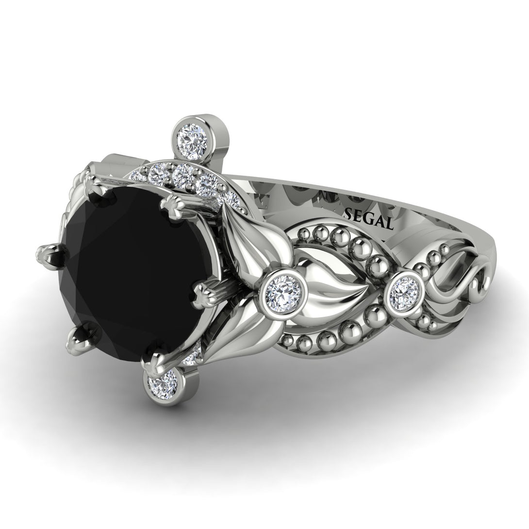 Nature Inspired Black Diamond Ring - Sandra No. 9