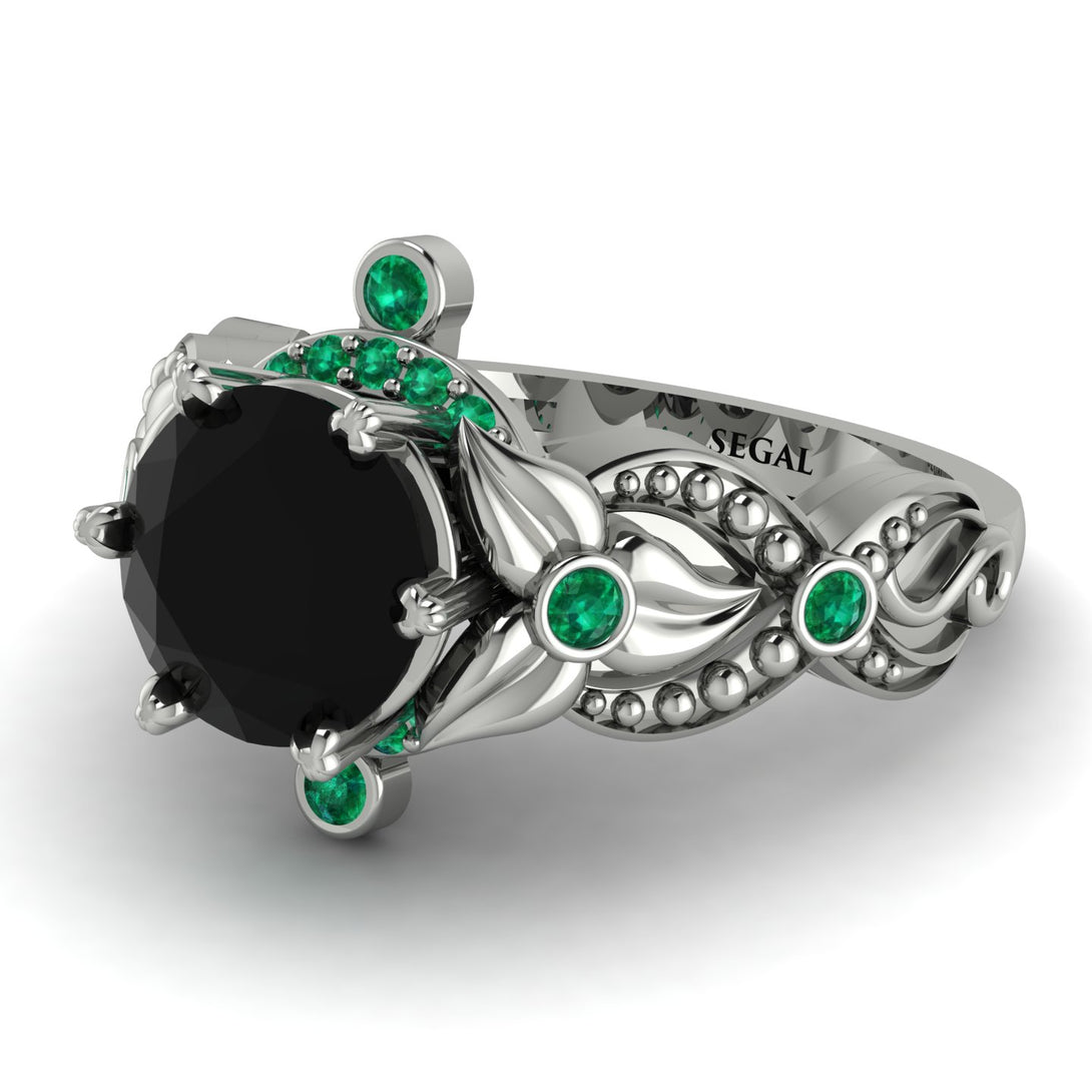 Nature Inspired Black Diamond Ring - Sandra No. 24