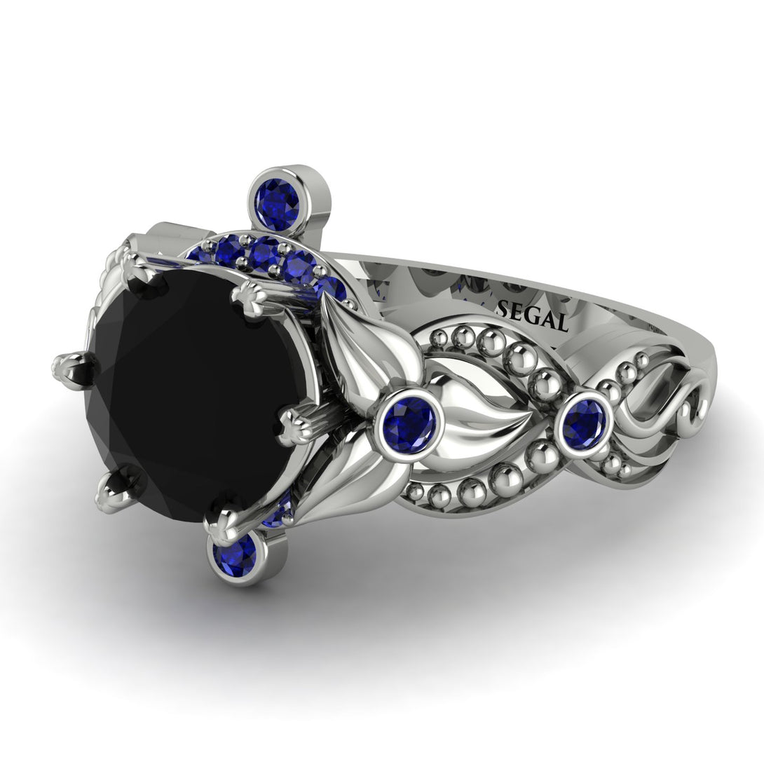 Nature Inspired Black Diamond Ring - Sandra No. 69