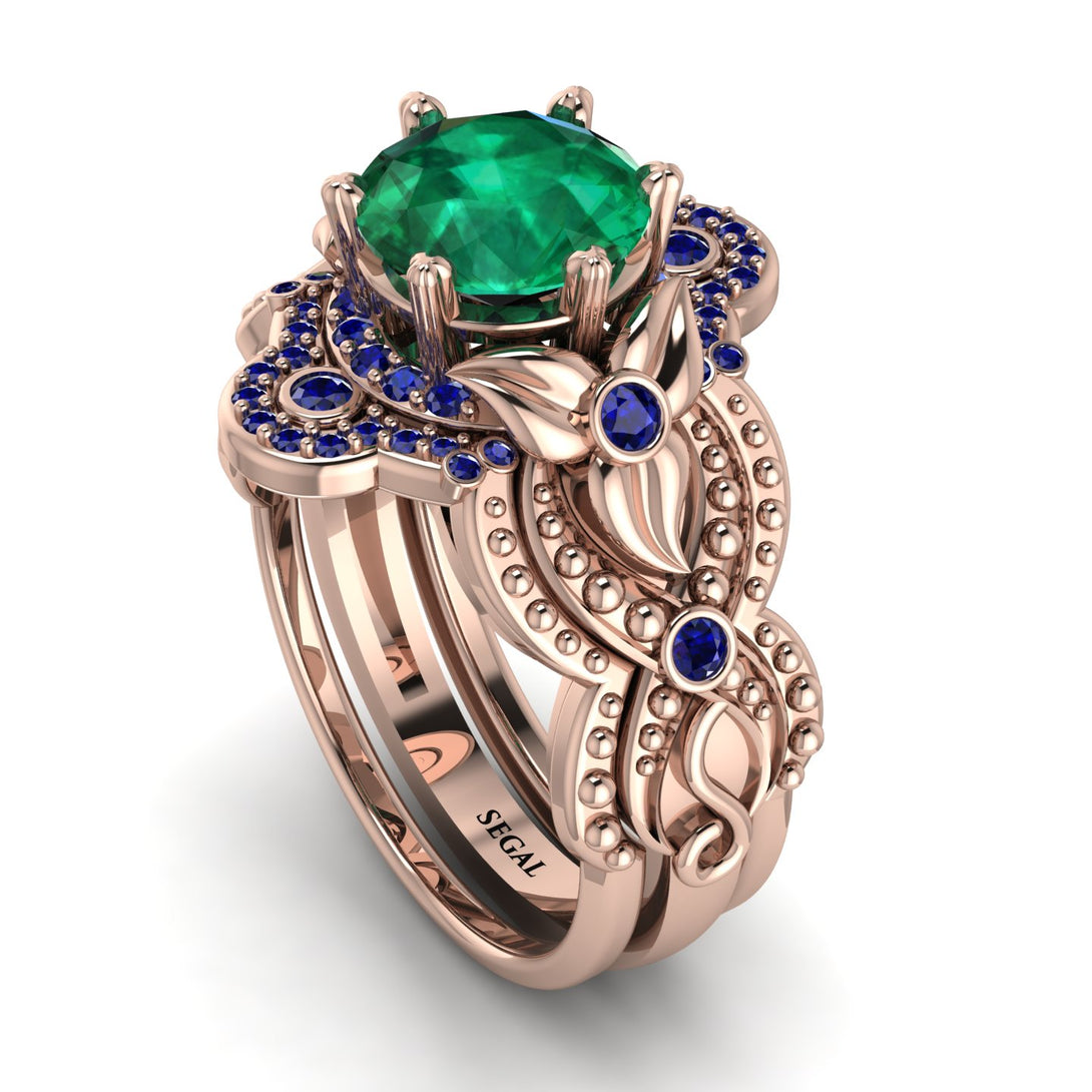 Nature Inspired Emerald Bridal Set - Sandra No. 65