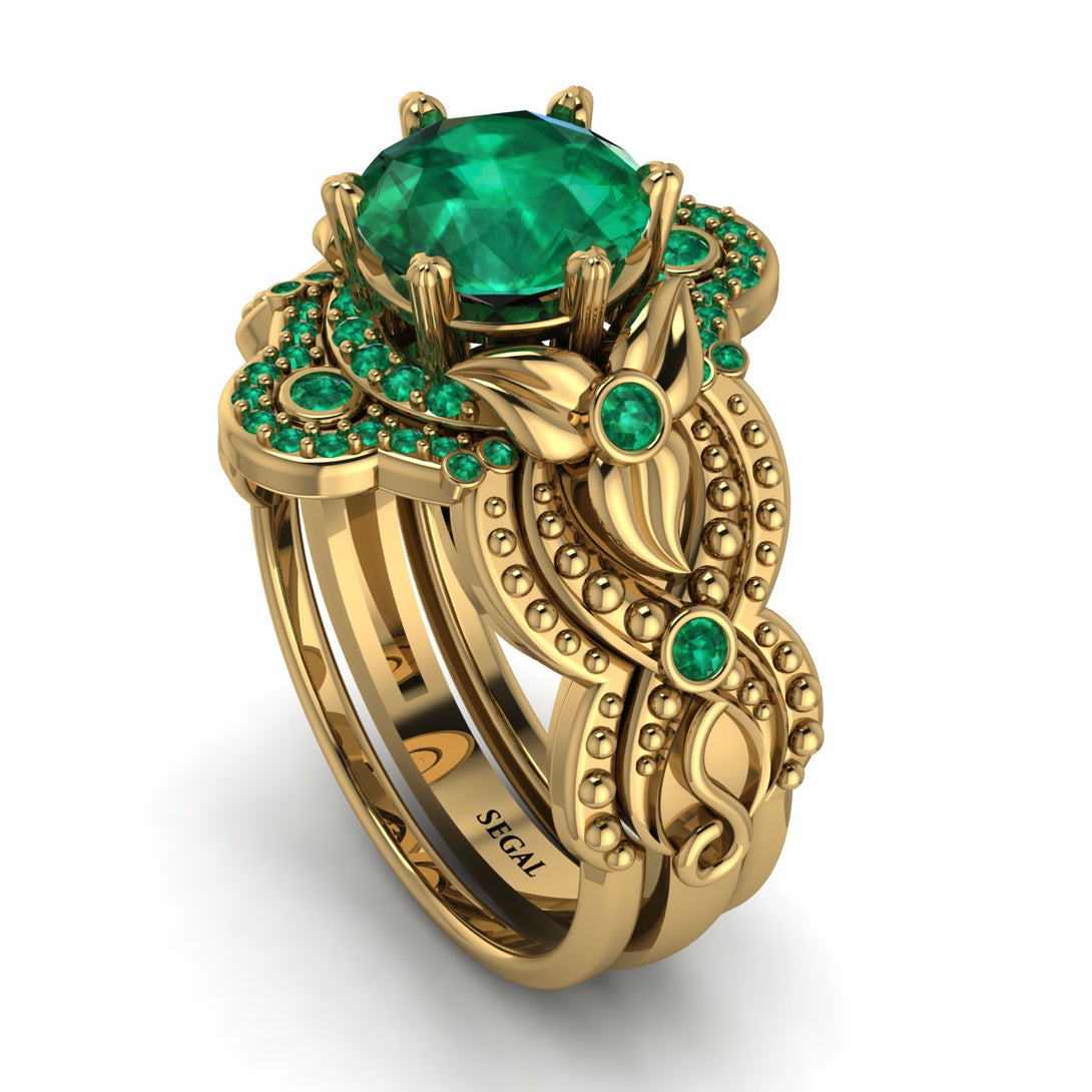 Nature Inspired Emerald Bridal Set - Sandra No. 19