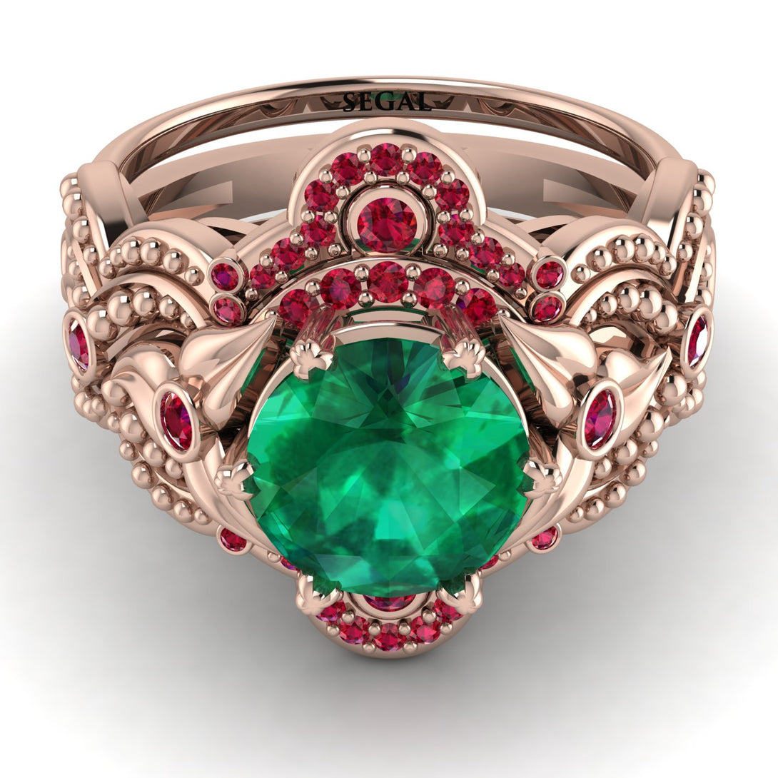 Nature Inspired Emerald Bridal Set - Sandra No. 50