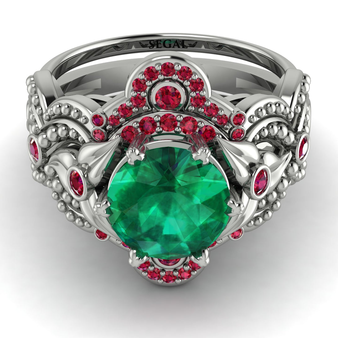 Nature Inspired Emerald Bridal Set - Sandra No. 51