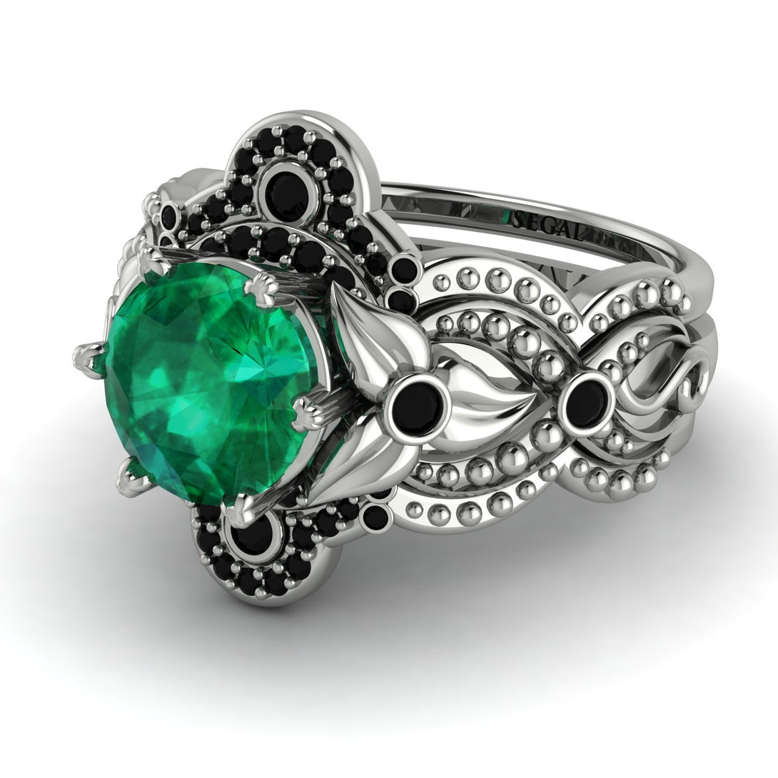 Nature Inspired Emerald Bridal Set - Sandra No. 36