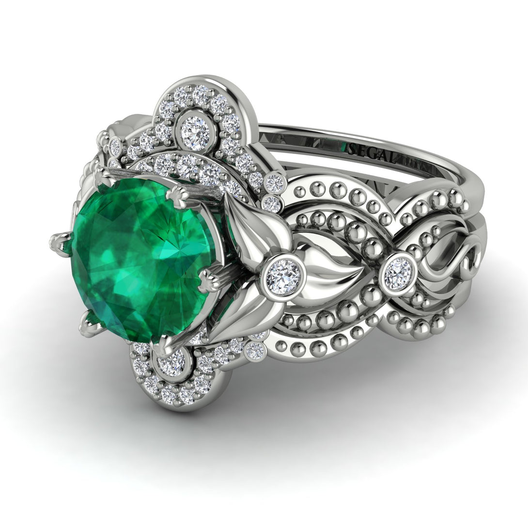 Nature Inspired Emerald Bridal Set - Sandra No. 6