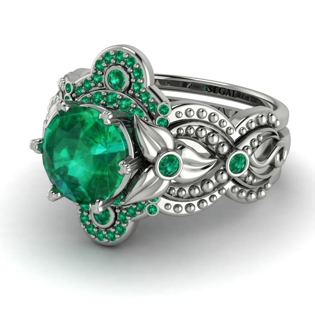 Nature Inspired Emerald Bridal Set - Sandra No. 21