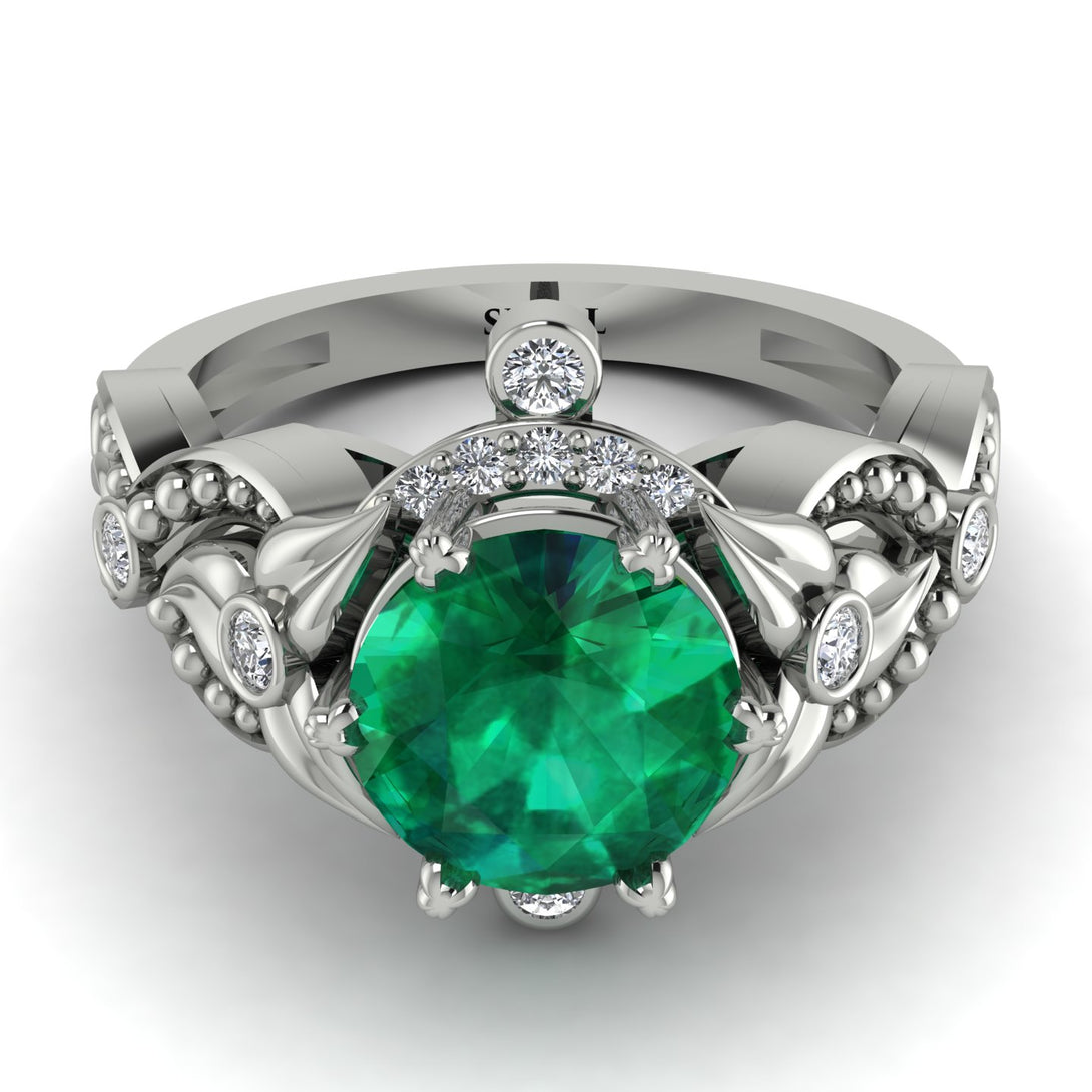 Nature Inspired Emerald Ring - Sandra No. 6