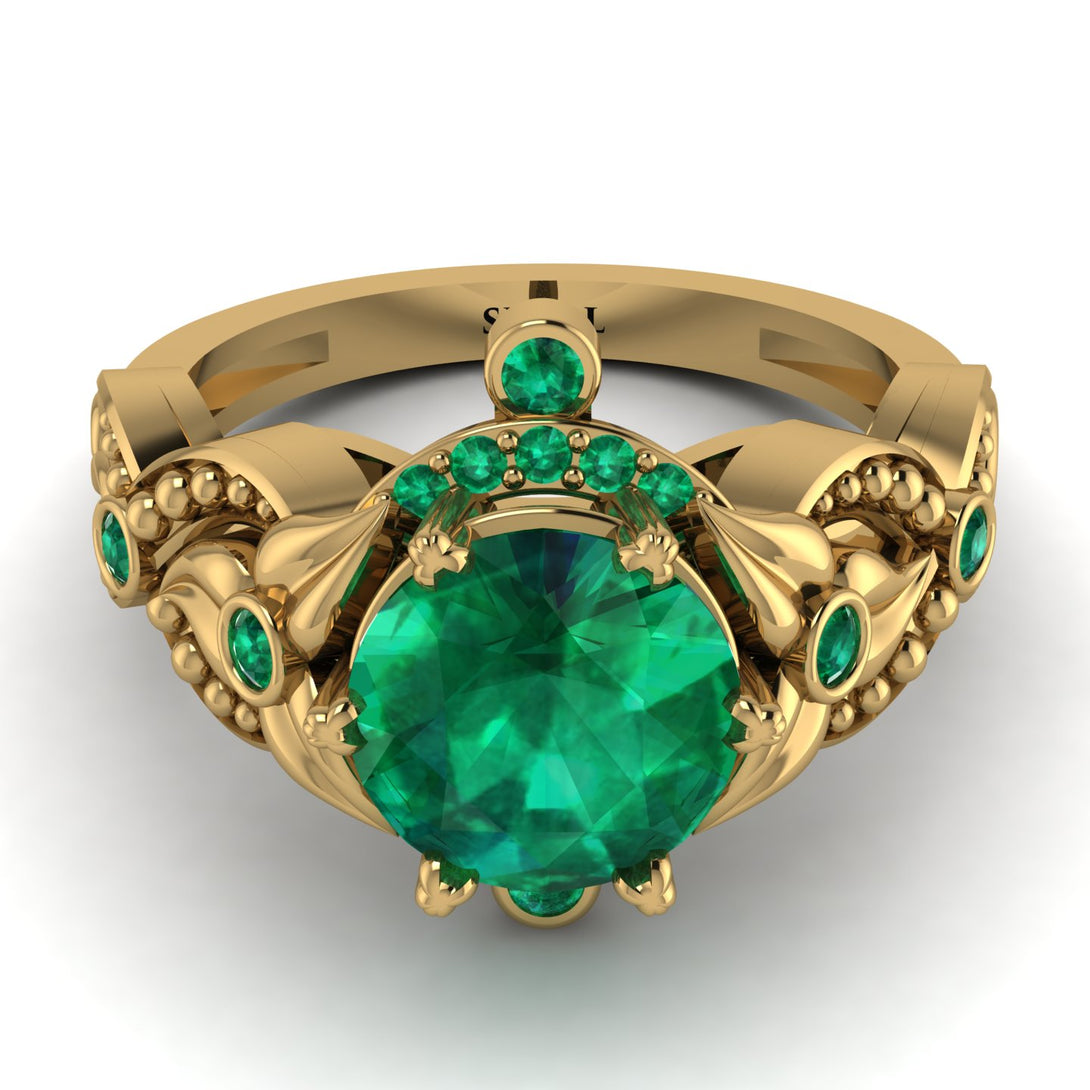 Nature Inspired Emerald Ring - Sandra No. 19