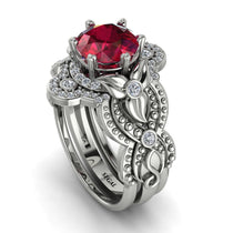 Nature Inspired Ruby Bridal Set - Sandra No. 12 image 1
