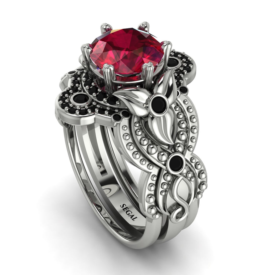 Nature Inspired Ruby Bridal Set - Sandra No. 42