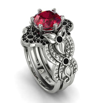 Nature Inspired Ruby Bridal Set - Sandra No. 42 image 1