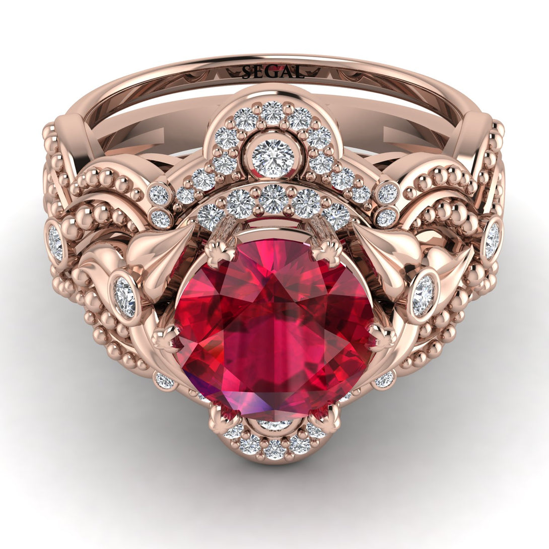 Nature Inspired Ruby Bridal Set - Sandra No. 11