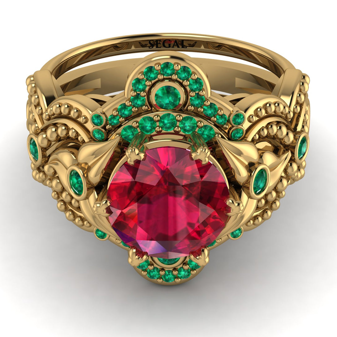 Nature Inspired Ruby Bridal Set - Sandra No. 25