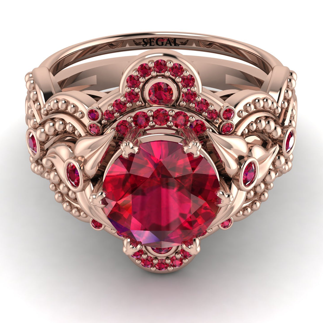 Nature Inspired Ruby Bridal Set - Sandra No. 56
