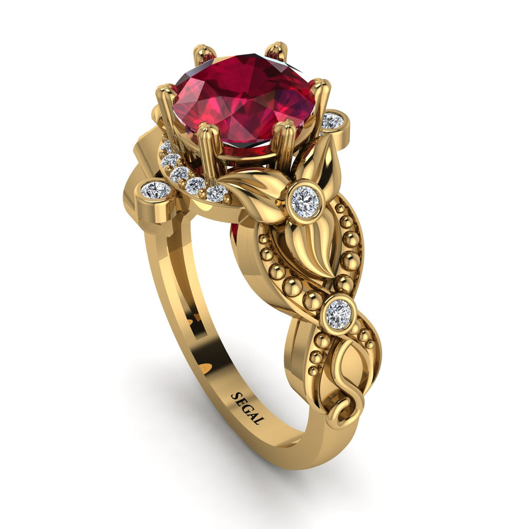 Nature Inspired Ruby Ring - Sandra No. 10