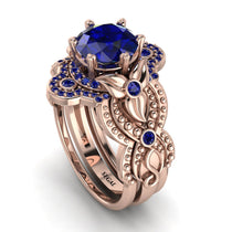 Nature Inspired Sapphire Bridal Set - Sandra No. 74 image 1