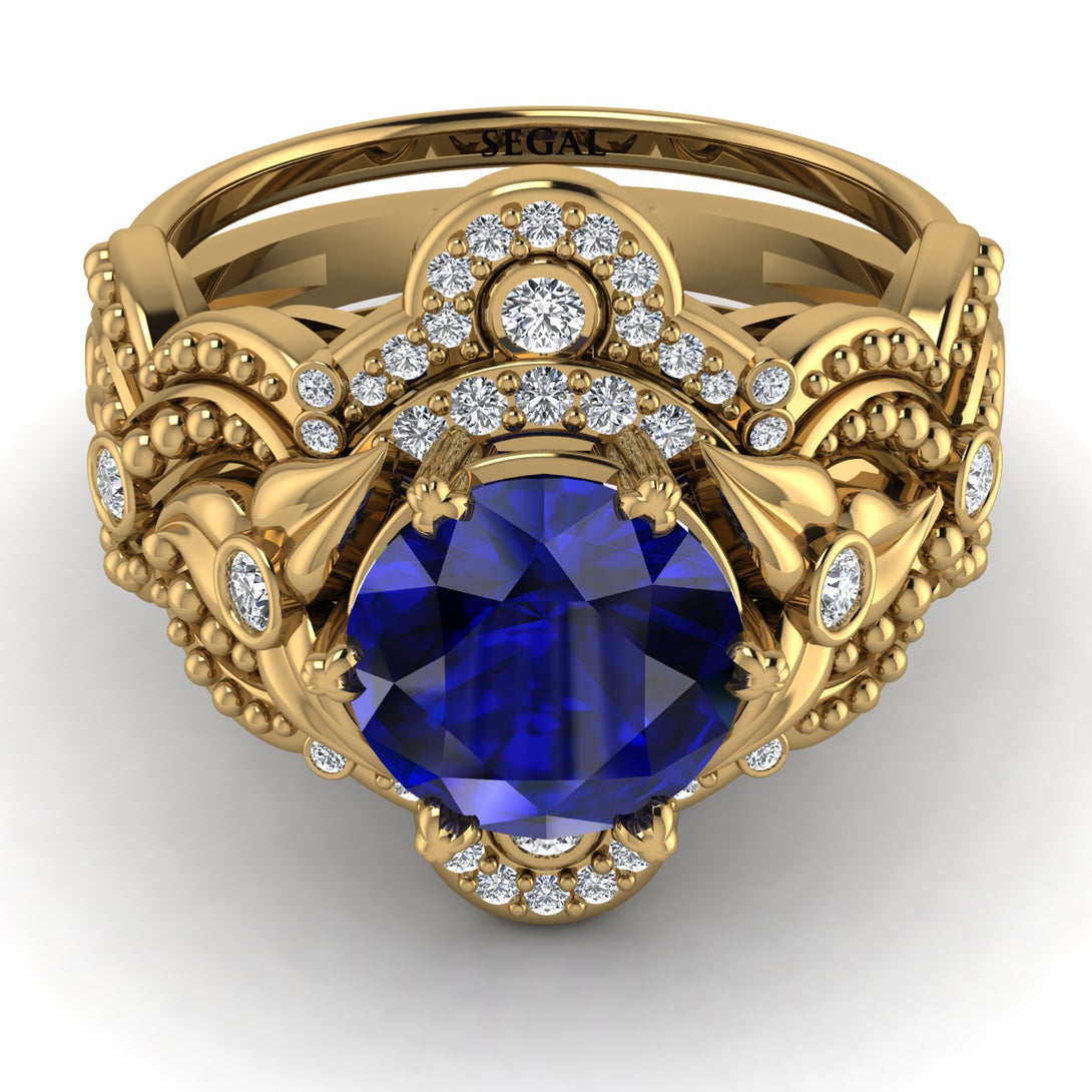 Nature Inspired Sapphire Bridal Set - Sandra No. 13