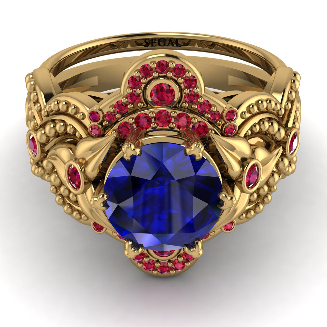 Nature Inspired Sapphire Bridal Set - Sandra No. 58