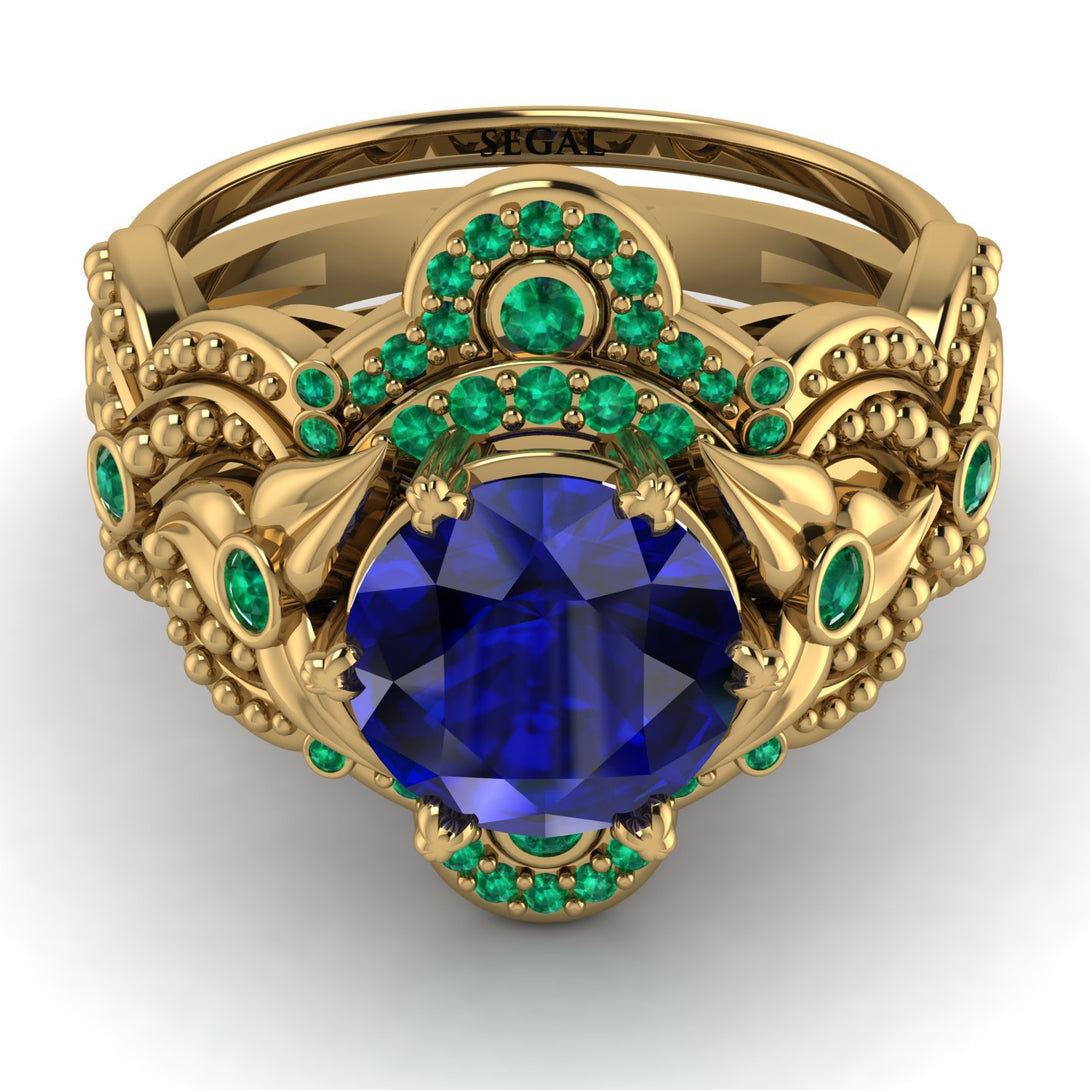 Nature Inspired Sapphire Bridal Set - Sandra No. 28