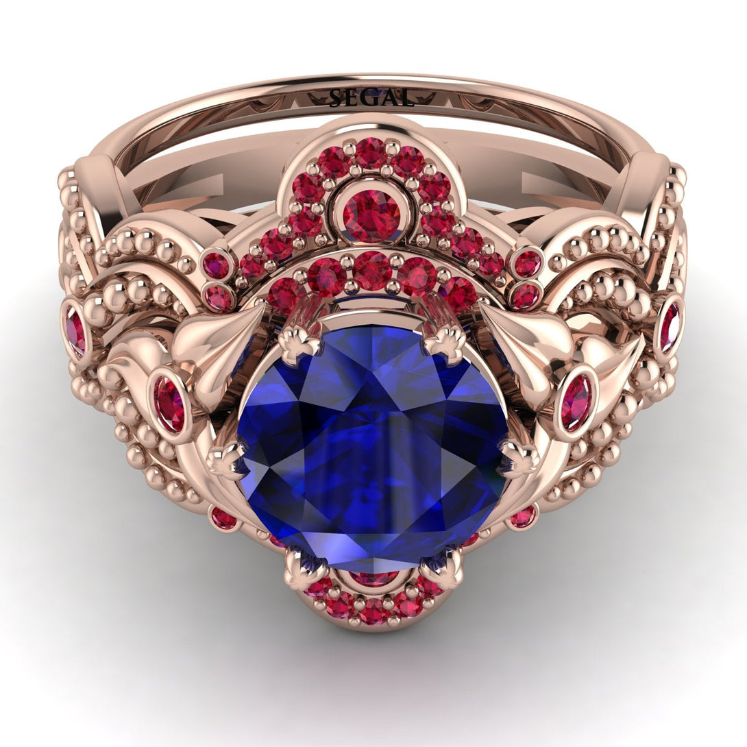Nature Inspired Sapphire Bridal Set - Sandra No. 59