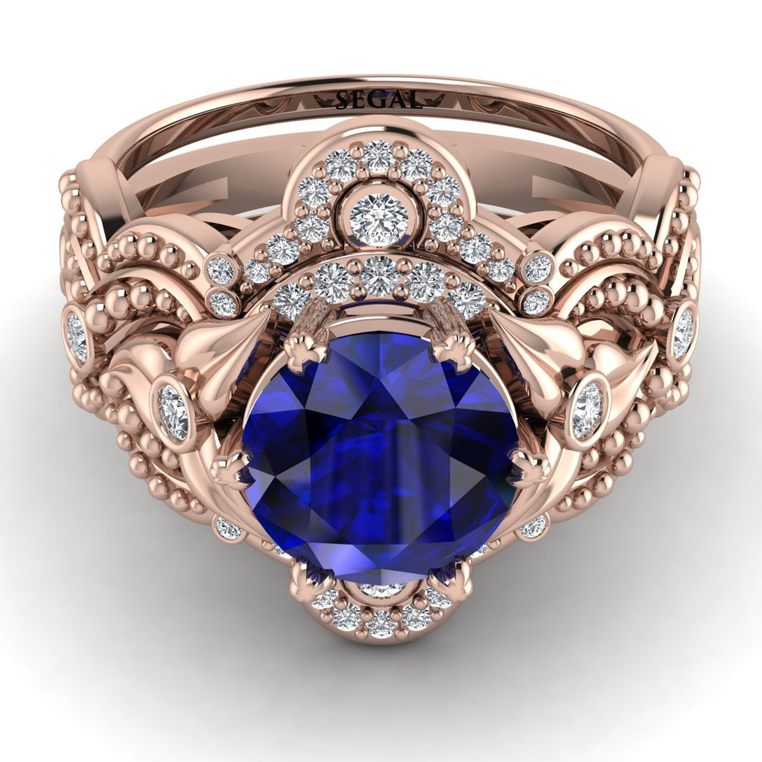 Nature Inspired Sapphire Bridal Set - Sandra No. 14