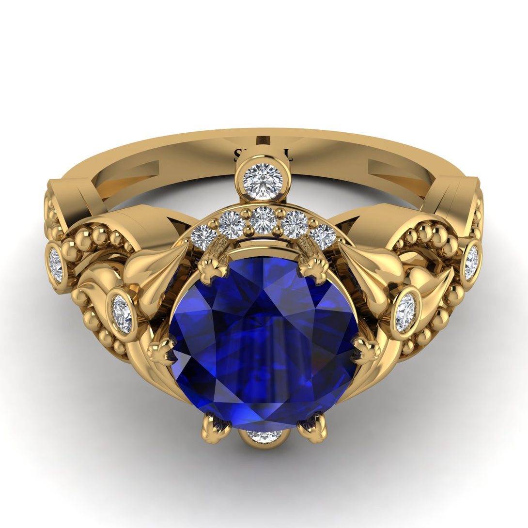 Nature Inspired Sapphire Ring - Sandra No. 13