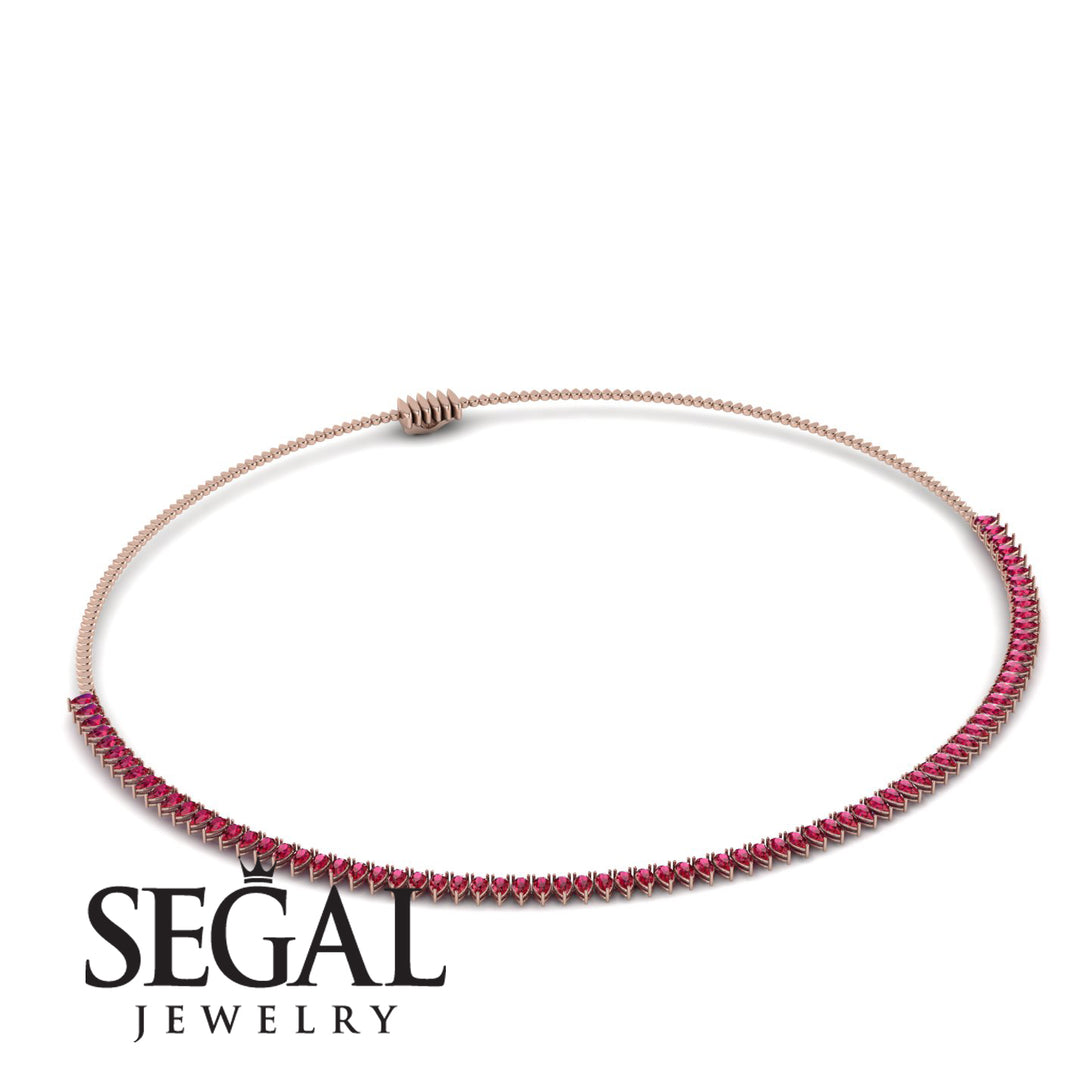 Necklace Ruby Pear Shape - Aitana No. 11