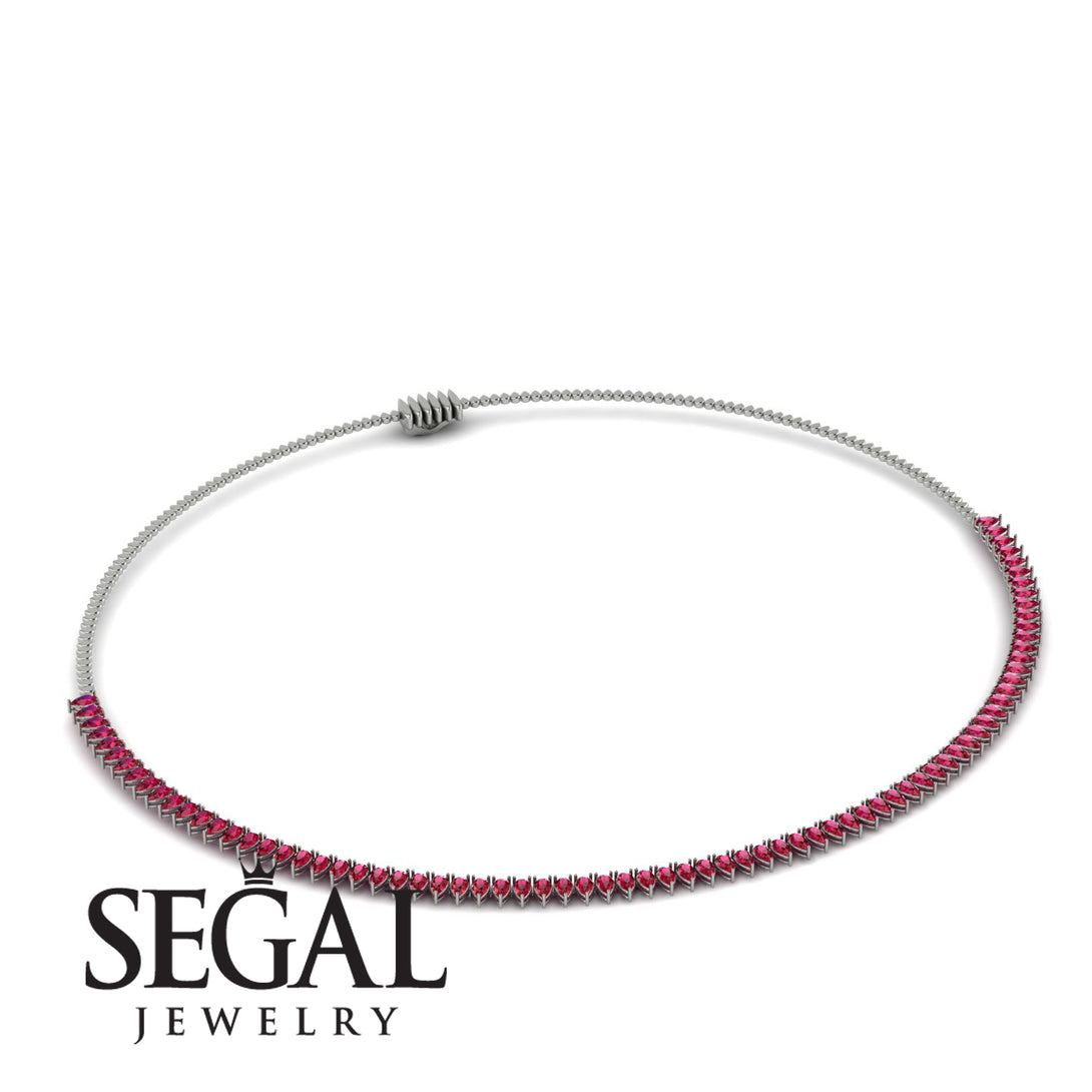 Necklace Ruby Pear Shape - Aitana No. 12
