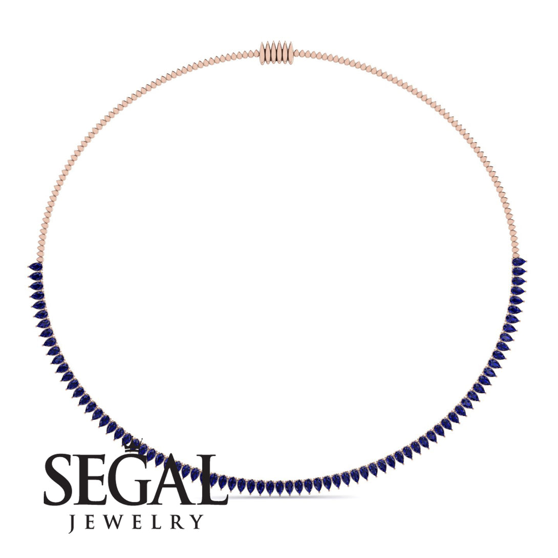 Necklace Sapphire Pear Shape - Aitana No. 14