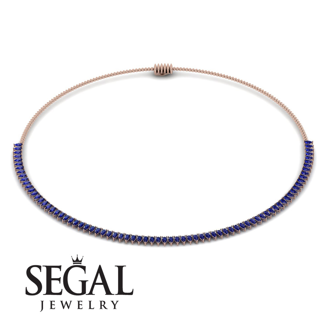 Necklace Sapphire Pear Shape - Aitana No. 14