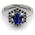 Honeycomb Halo Oval Sapphire Ring - Laura No. 45 image 1