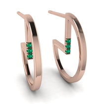 Circle Stud Earring With Hidden Emerald - Karter No. 5 image 1