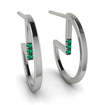 Circle Stud Earring With Hidden Emerald - Karter No. 6 image 1