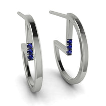 Circle Stud Earring With Hidden Sapphire - Karter No. 15 image 1