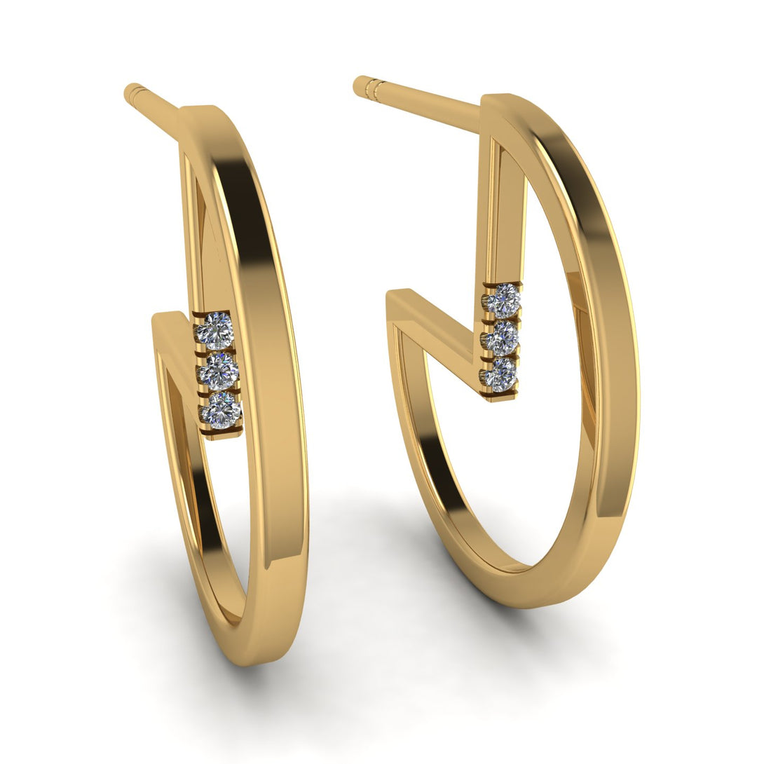 Circle Stud Earring With Hidden Diamond - Karter No. 1